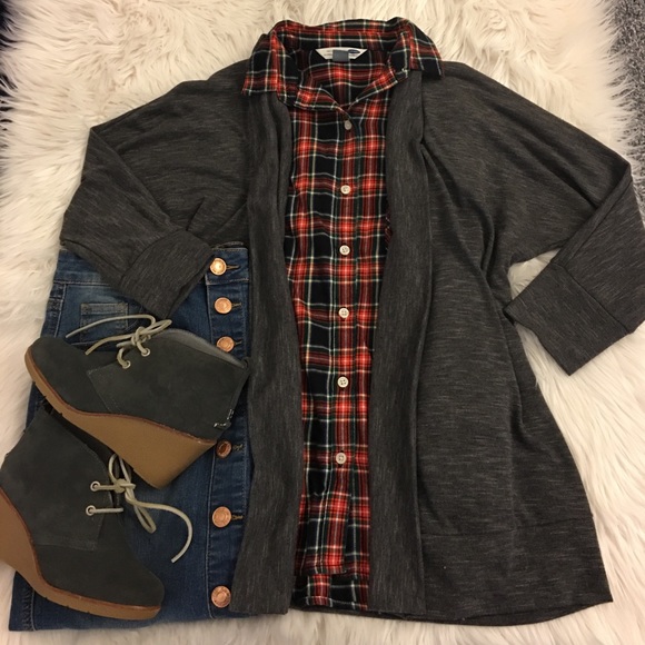 Christine Gerard Sweaters - Gray open front cardigan/shrug